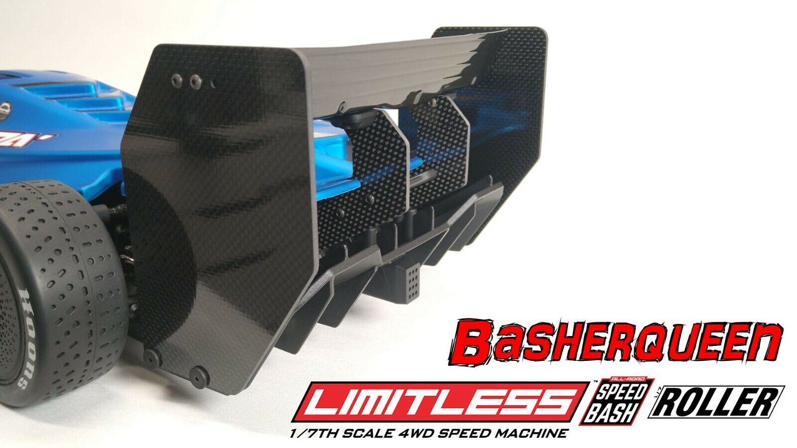 Basherqueen Rear Carbon Wing Mount and Plates Arrma Limitless 6S BLX Roller -  - BASHERQUEEN