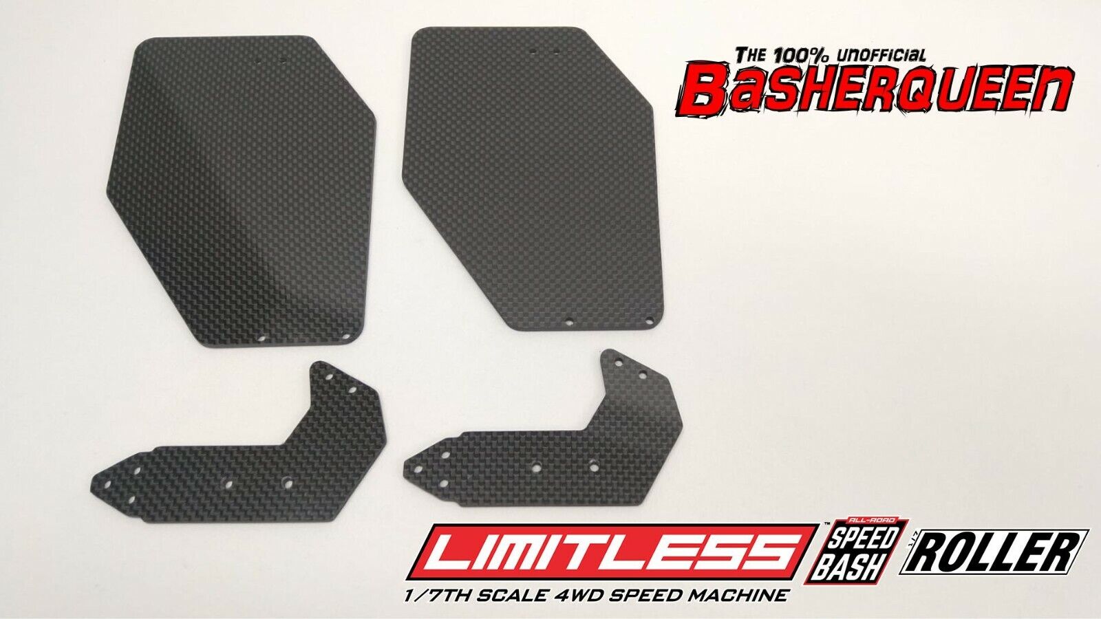 Basherqueen Rear Carbon Wing Mount and Plates Arrma Limitless 6S BLX Roller -  - BASHERQUEEN