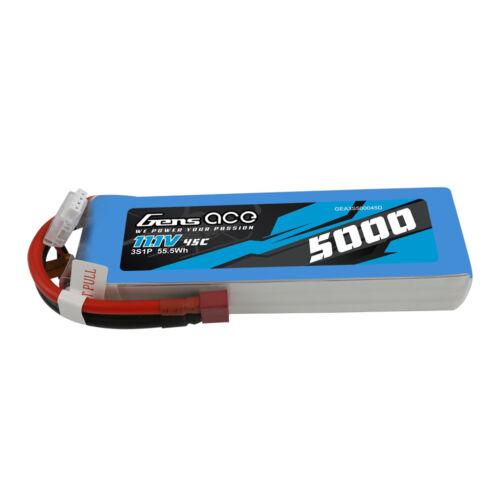 Gens Ace 45C 5000mAh 11.1V 3S Lipo Battery Deans Plug For RC Airplane Helicopter -  - AMain Distributing