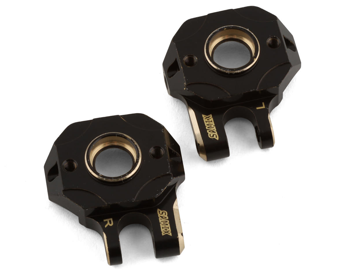 Samix TRX-4M Brass Heavy Steering Knuckles (Black) (2) (10g) -  - AMain Distributing