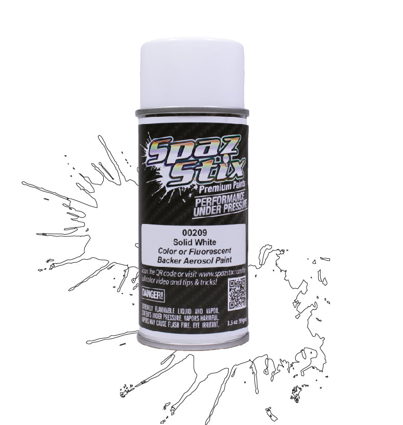 Spaz Stix Solid White / Glow Backer Aerosol Paint 3.5oz -  - HRP Distributing, Inc.