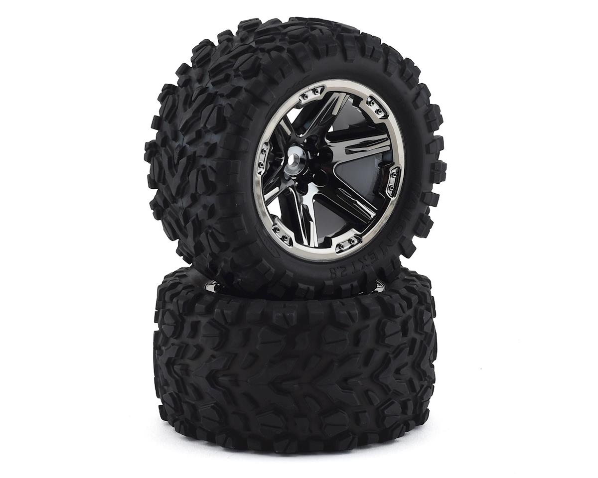 Traxxas Talon EXT 2.8" Pre-Mounted Tires w/RXT Wheels (2) (Black Chrome) - Remote Control Toys - Traxxas