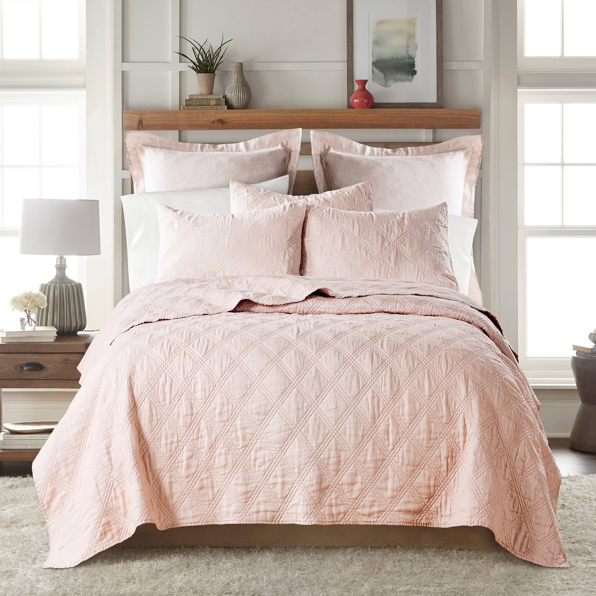 Levtex Home Washed Linen Twin Quilt in Blush RY_MU1N2LJ9 Levtex Home Washed Linen Twin Quilt in Blush RY_MU1N2LJ9