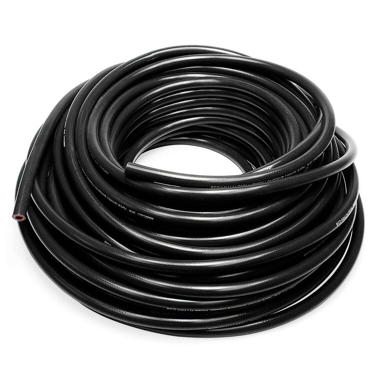 HPS High Temp 3/8 inch ID (9.5mm) Reinforced Silicone Heater Hose Black - 25 Feet Roll 24_KTR5BKAT