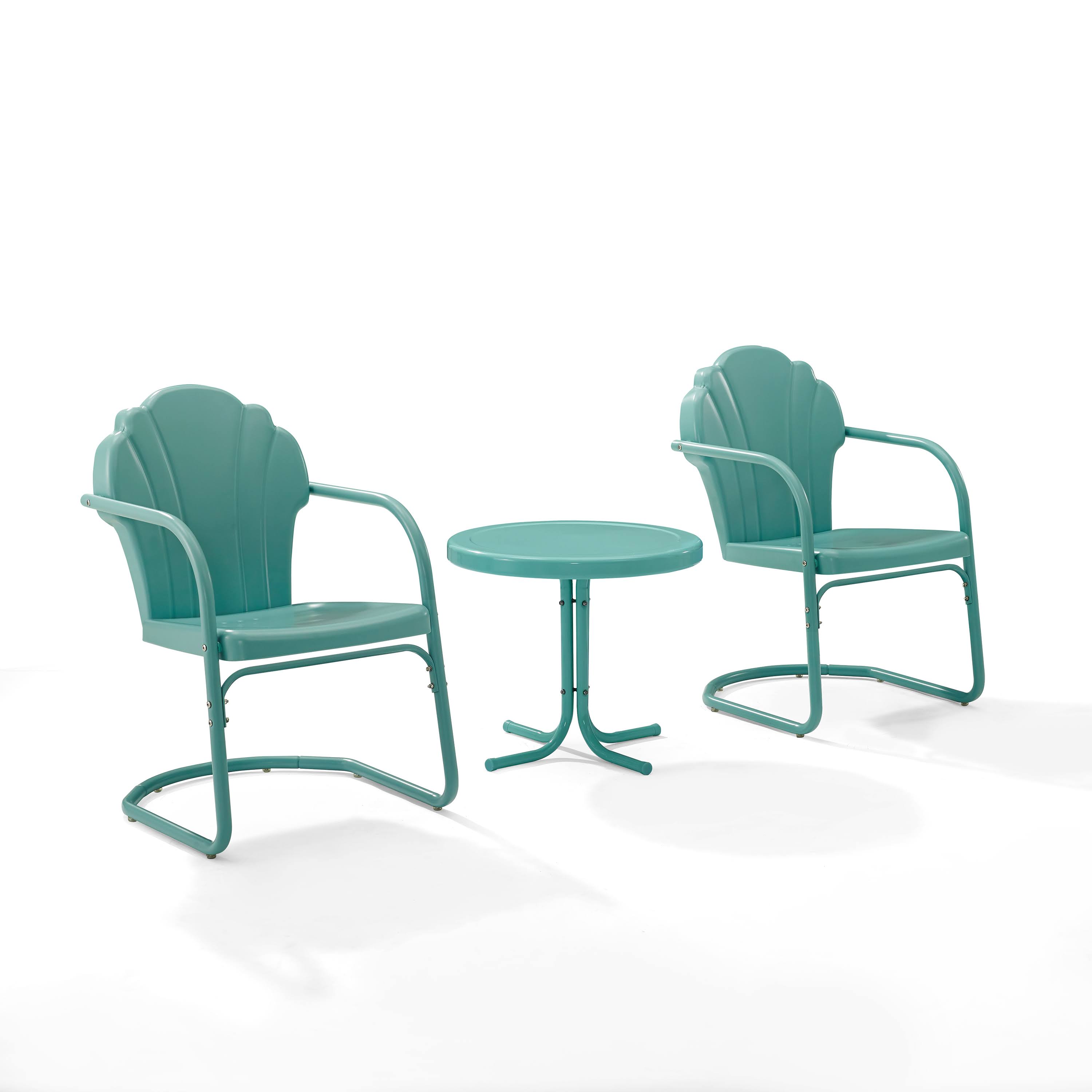 Crosley Tulip 3 Piece Chat Set in Blue HW_ZG252VVH Crosley Tulip 3 Piece Chat Set in Blue HW_ZG252VVH