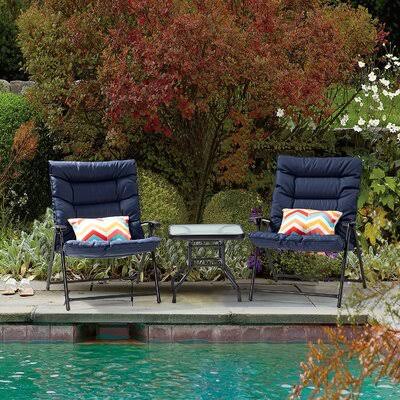 Hovis Outdoor 3 Piece Seating Group with Cushions Lark Manor Cushion Color Navy YJ_1VOGC1SA
