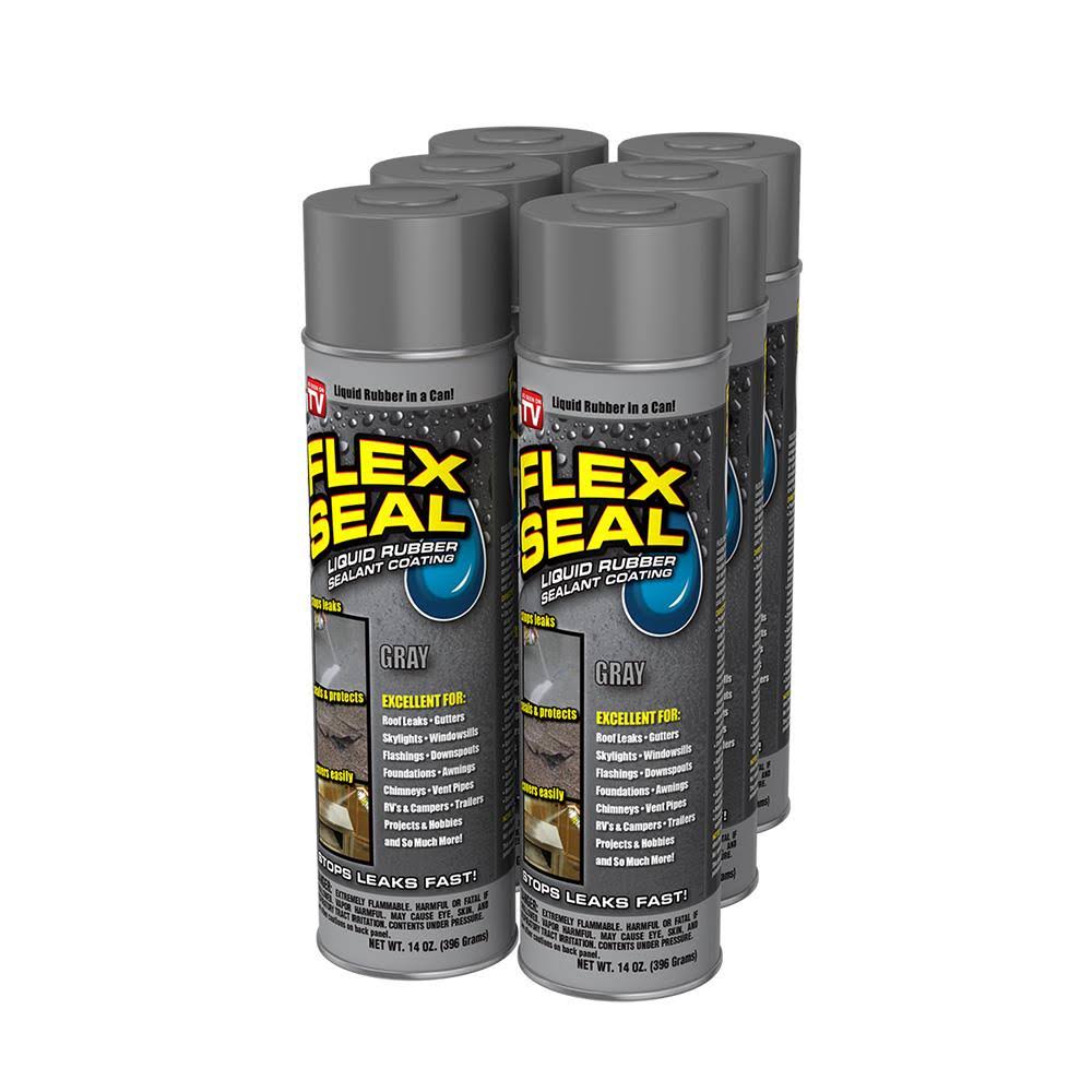 Flex Seal Gray 14 oz. Aerosol Liquid Rubber Sealant Coating (6-Piece) VZ_EJ476YXS