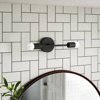 Moritz 2-Light Dimmable Matte Black Vanity Light Wade Logan WF105 YP_81GHKHZA