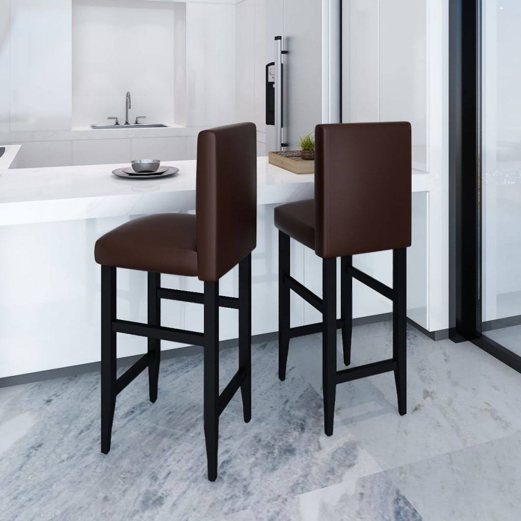 vidaXL Bar Stools 2 Pcs Dark Brown Faux Leather C6_ONUJ3UH7 vidaXL Bar Stools 2 Pcs Dark Brown Faux Leather C6_ONUJ3UH7