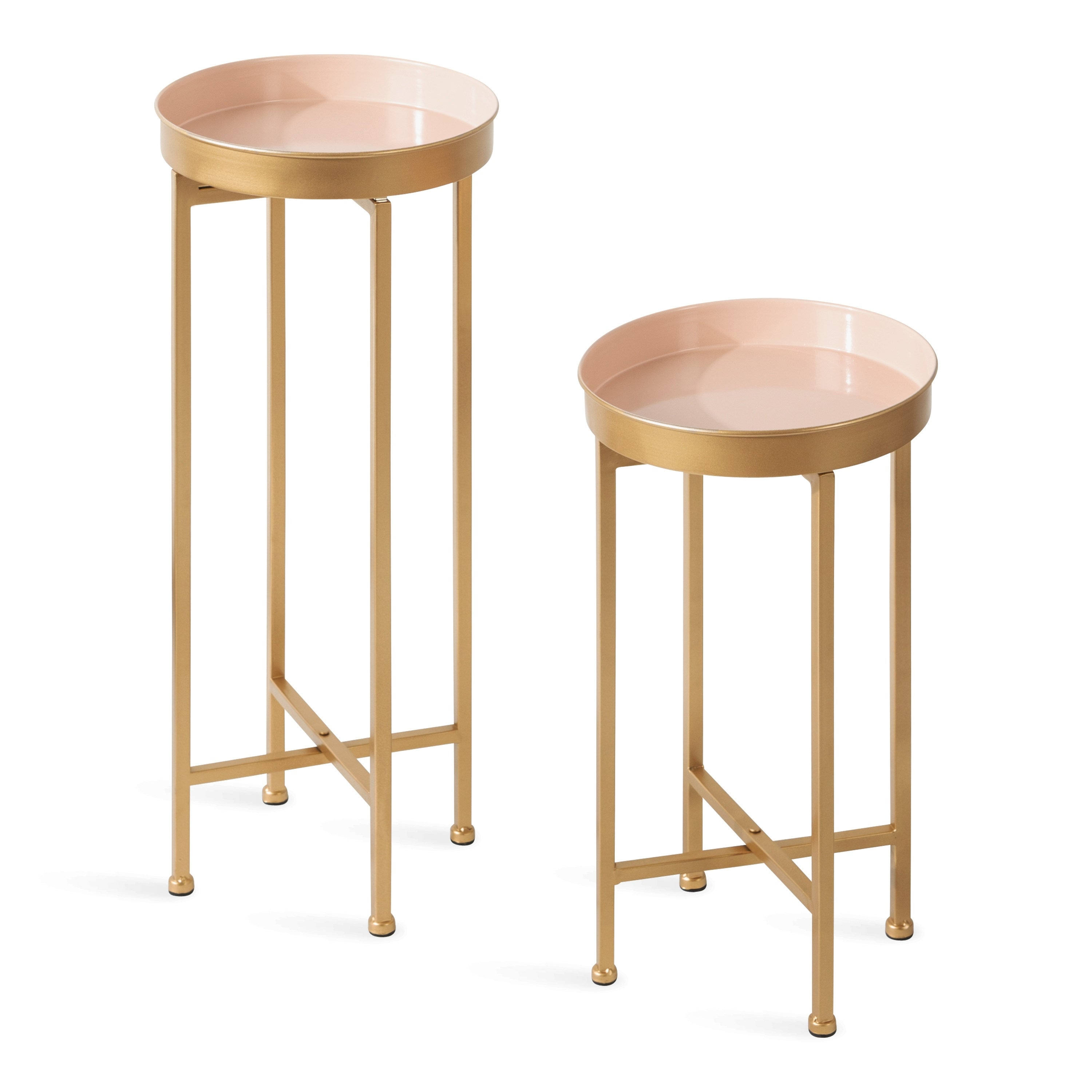 Kate and Laurel Celia Modern Side Table, Set of 2, Pink and Gold, Sophisticated End Tables for Storage and Display 2E_ZCM3UED3 Kate and Laurel Celia Modern Side Table, Set of 2, Pink and Gold, Sophisticated End Tables for Storage and Display 2E_ZCM3UED3