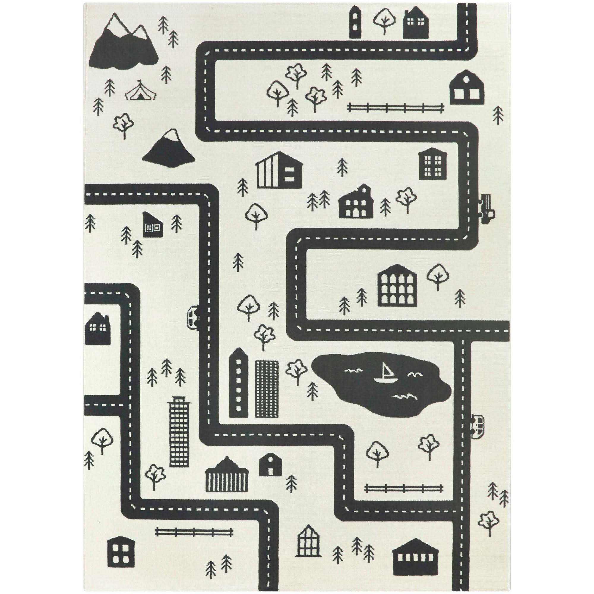 BALTA Urban Adventure Road Ivory/Black 4 ft. x 6 ft. Area Rug TU_IRNYRLYK BALTA Urban Adventure Road Ivory/Black 4 ft. x 6 ft. Area Rug TU_IRNYRLYK