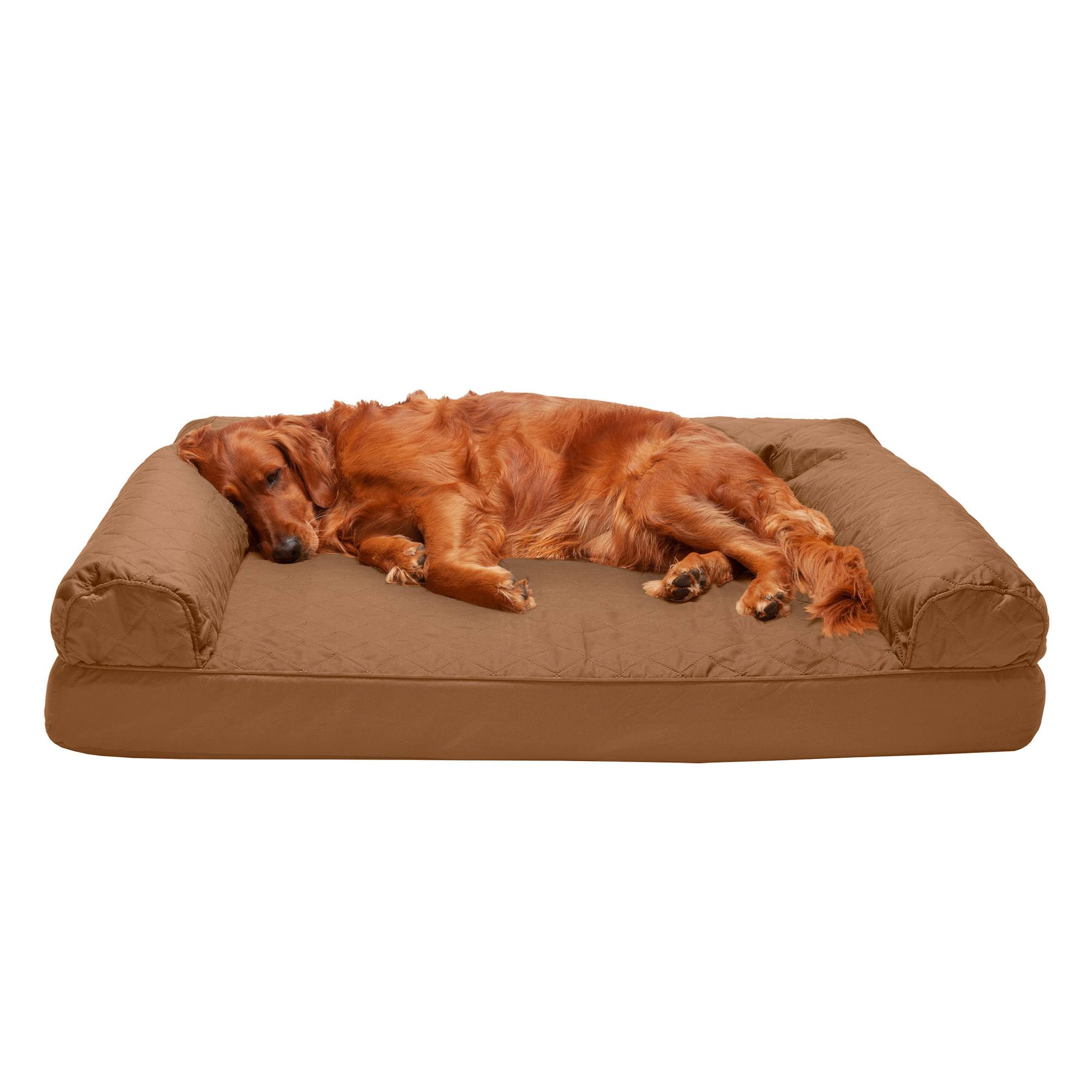 FurHaven Quilted Orthopedic Sofa Pet Bed, Warm Brown, Jumbo TZ_9W4UALMN FurHaven Quilted Orthopedic Sofa Pet Bed, Warm Brown, Jumbo TZ_9W4UALMN
