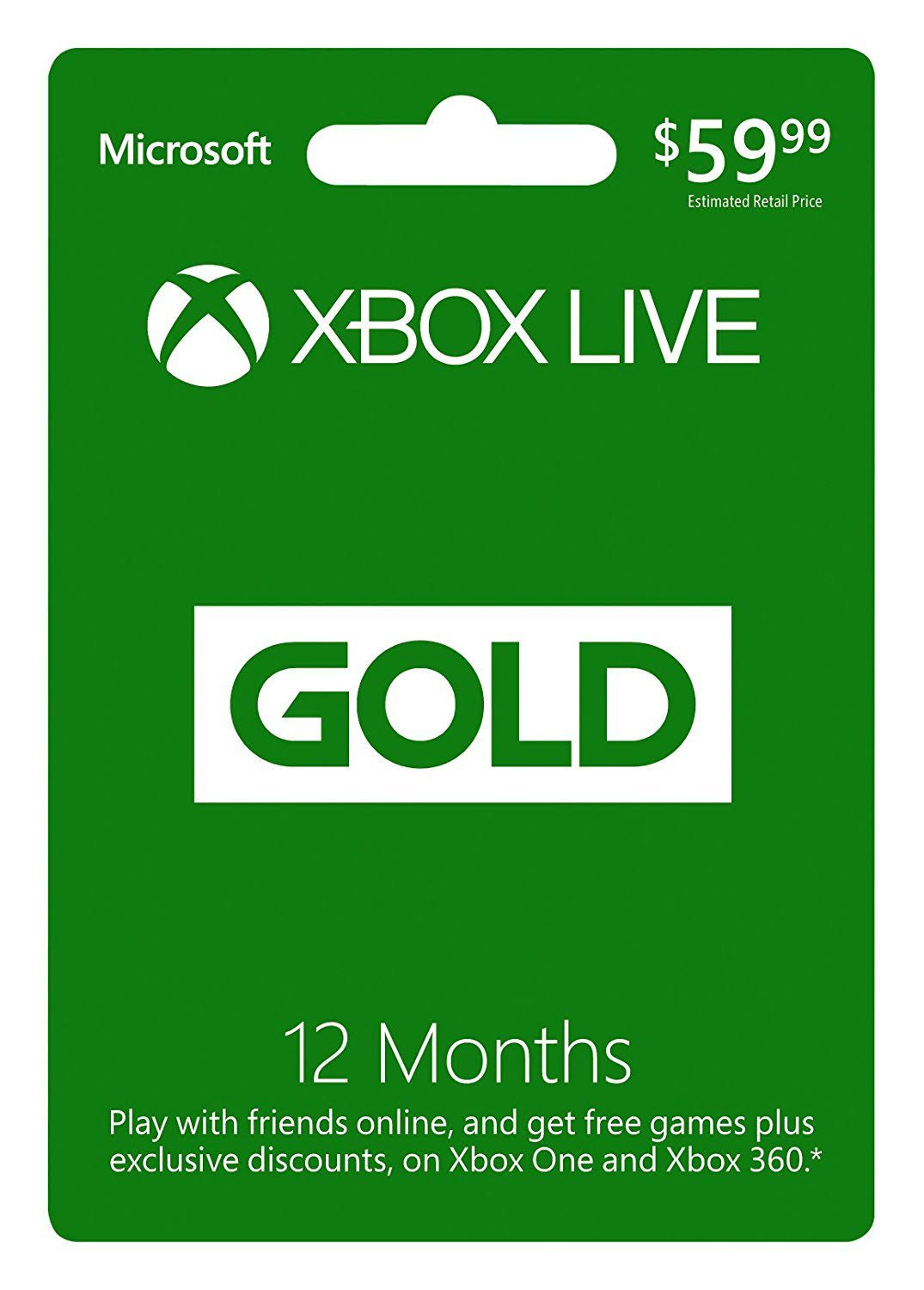 Xbox Live Gift Card, Gold Membership, 12 Month KF_ZWSMIMIE