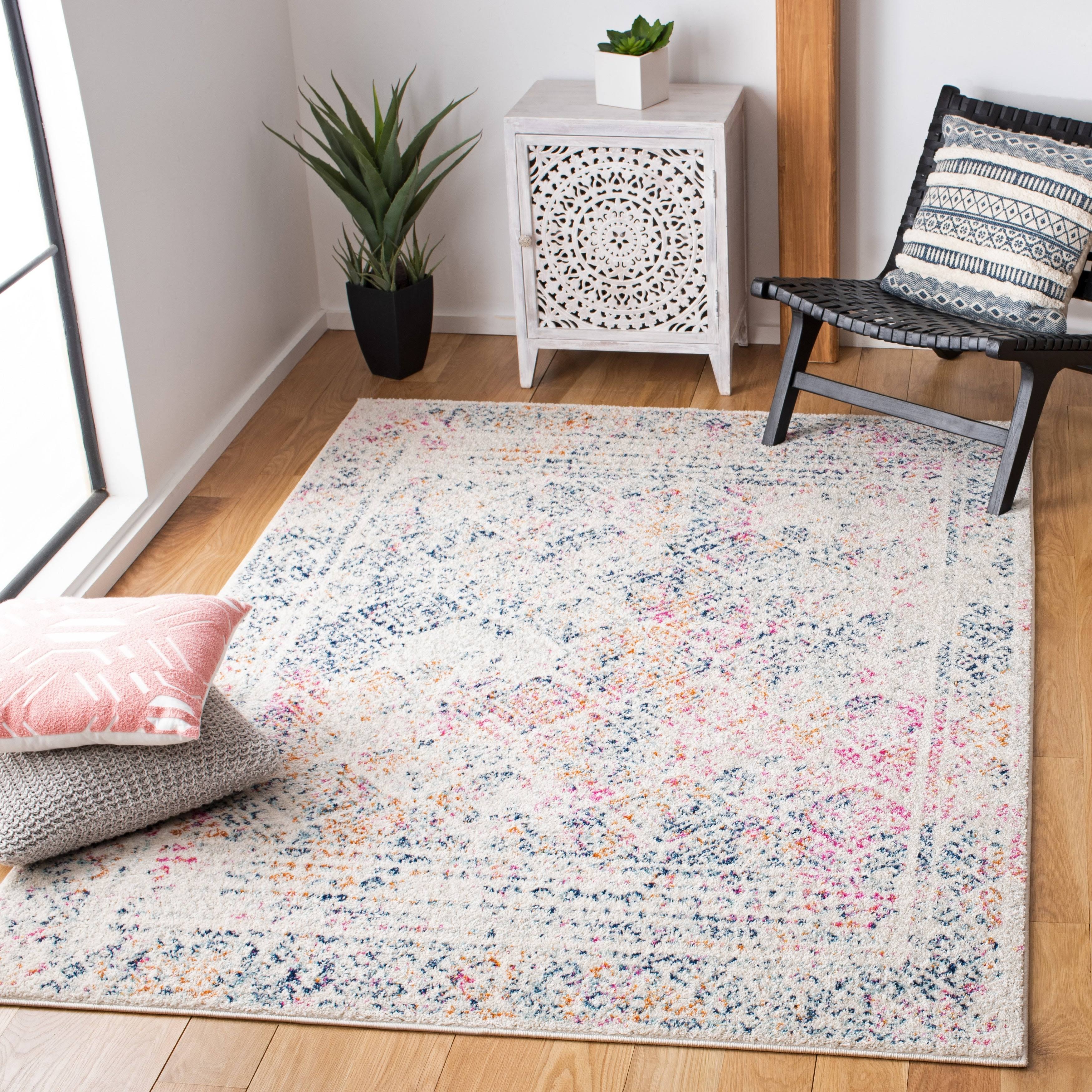 Safavieh Tulum Ivory/Dark Blue 8 ft. x 10 ft. Border Area Rug HQ_OQBCI6Y5