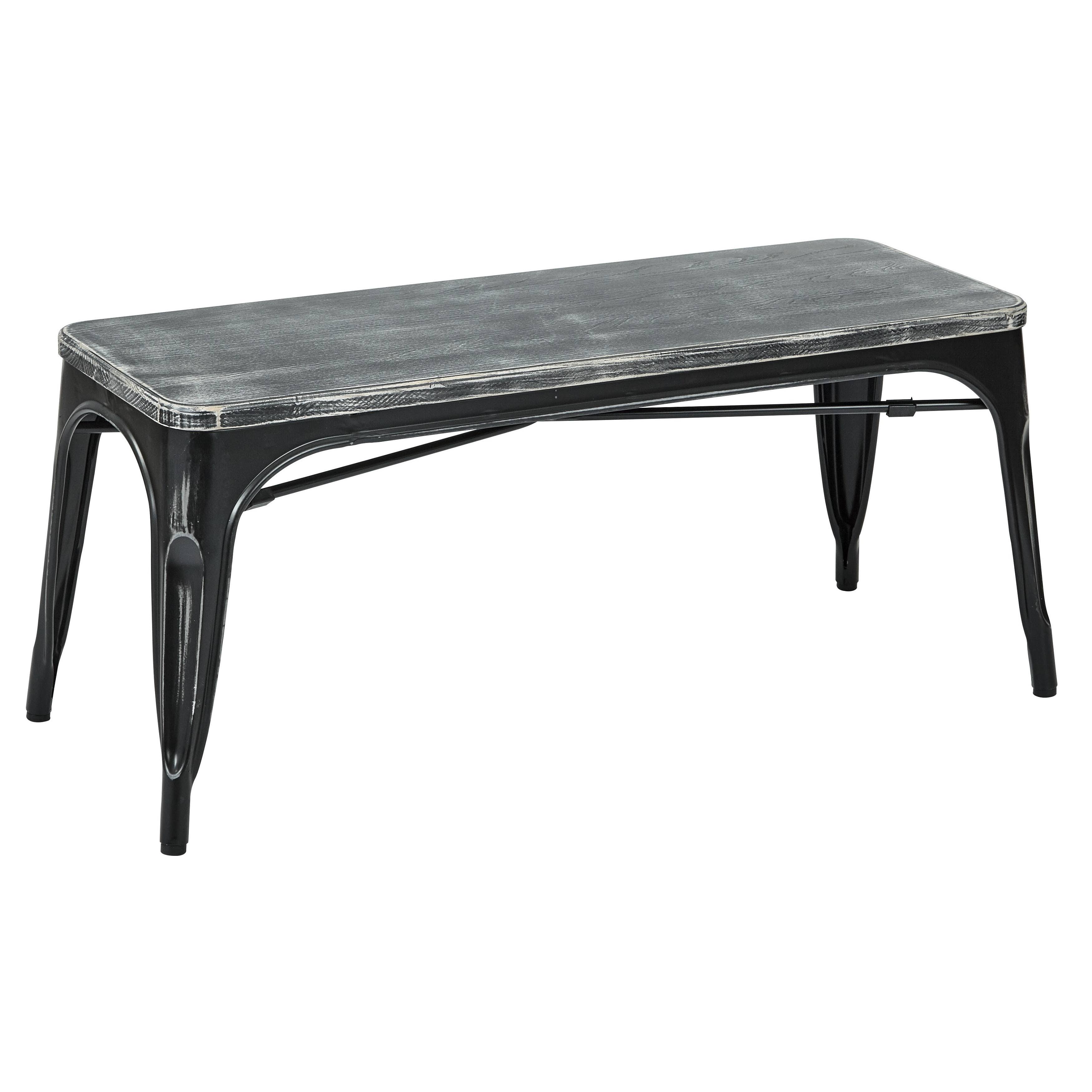 Office Star Bristow Antique Black Frame Bench DI_J1FUGVSS