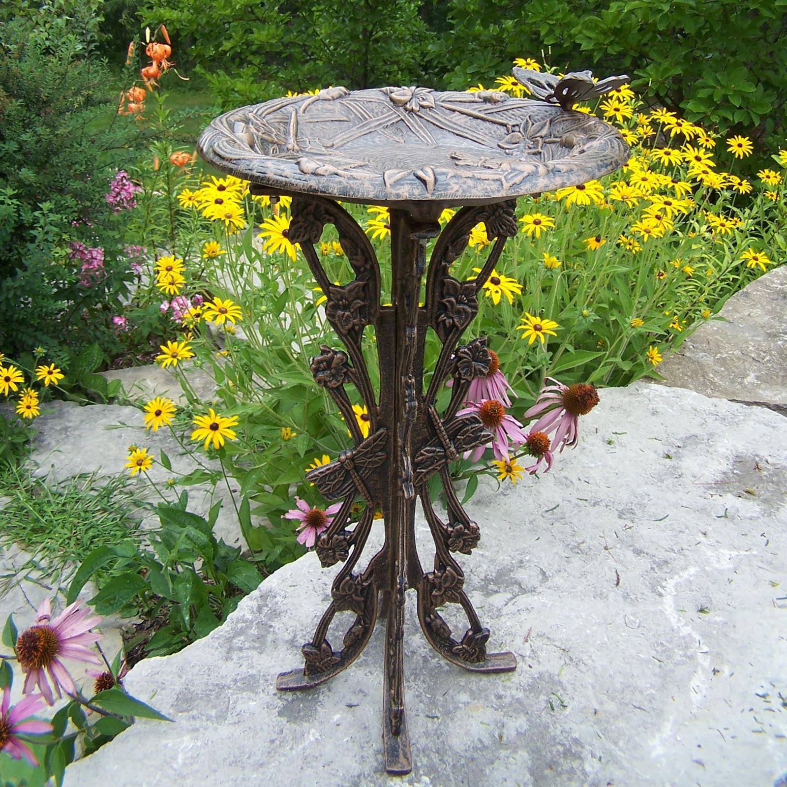 Oakland Living Butterfly Dragonfly Bird Bath Antique Bronze EP_EMRFZNDM