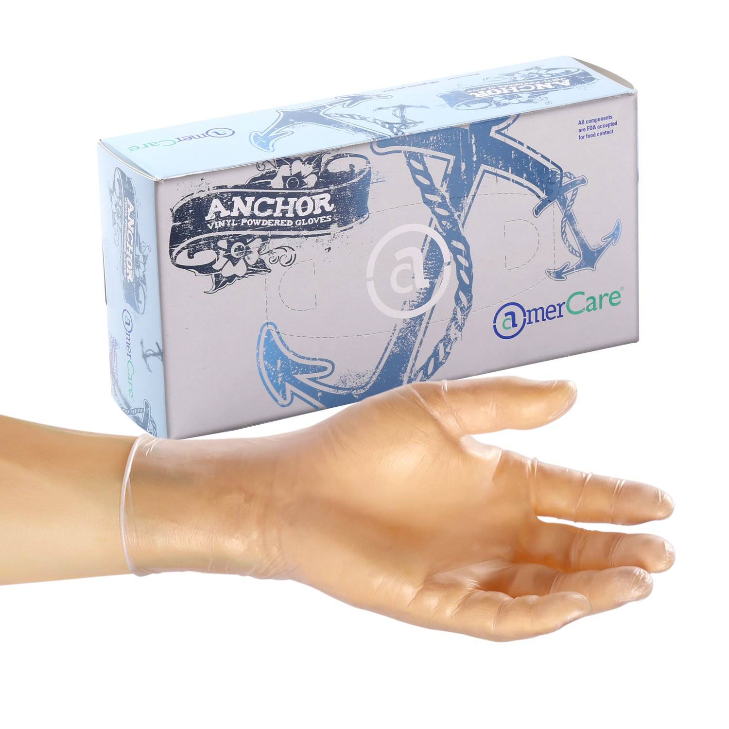 Amercare Anchor Lightly Powdered Vinyl Gloves, Small, Case of 1000 6V_EFACZXVO Amercare Anchor Lightly Powdered Vinyl Gloves, Small, Case of 1000 6V_EFACZXVO