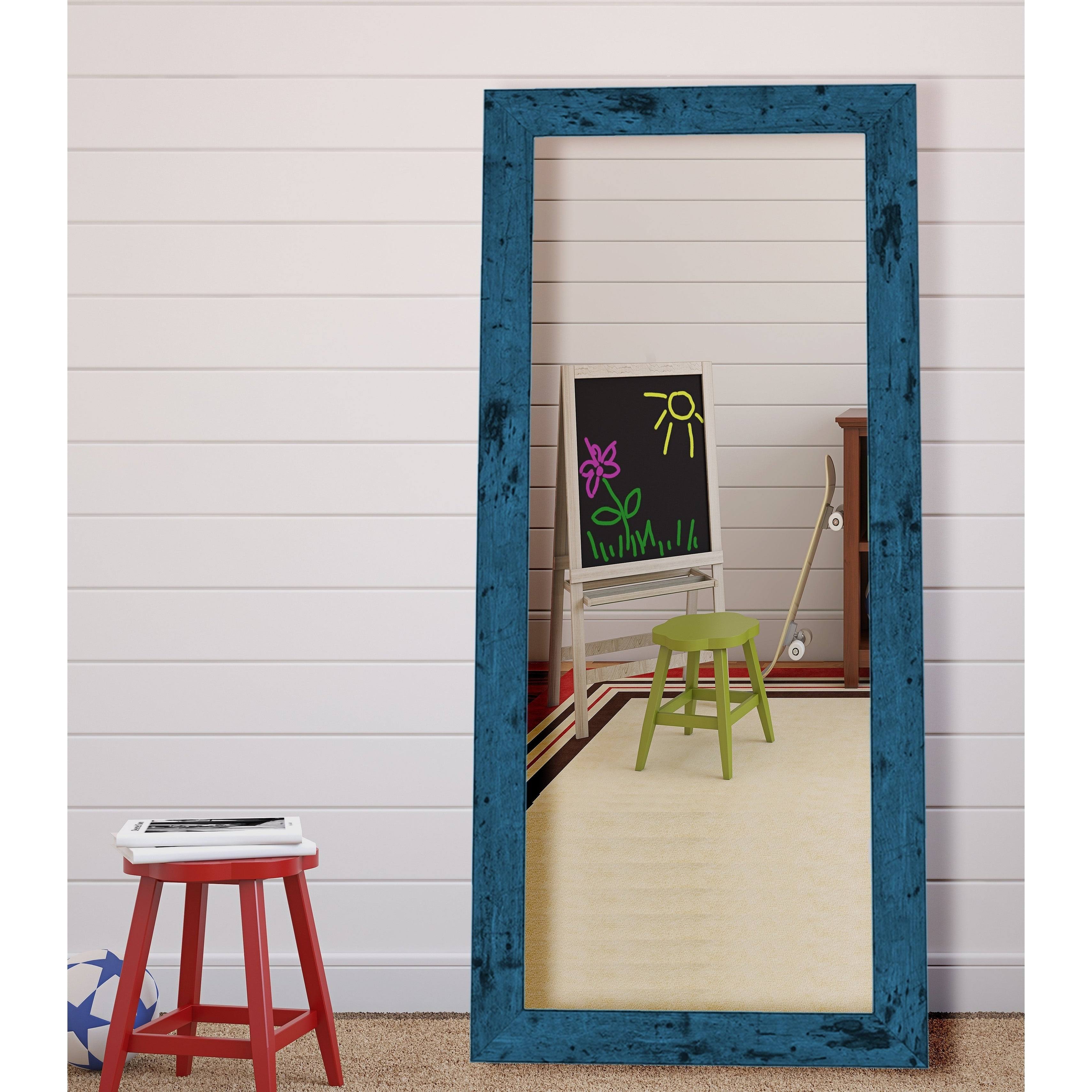 Hitchcock Butterfield Blue Dorian Vintage Barnwood Wall Mirror DT_5GF4Z4QB