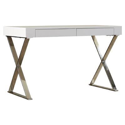 Roreti Writing Desk Wade Logan Color (Top/Frame) White/Silver 01_WYG7Y2GI Roreti Writing Desk Wade Logan Color (Top/Frame) White/Silver 01_WYG7Y2GI
