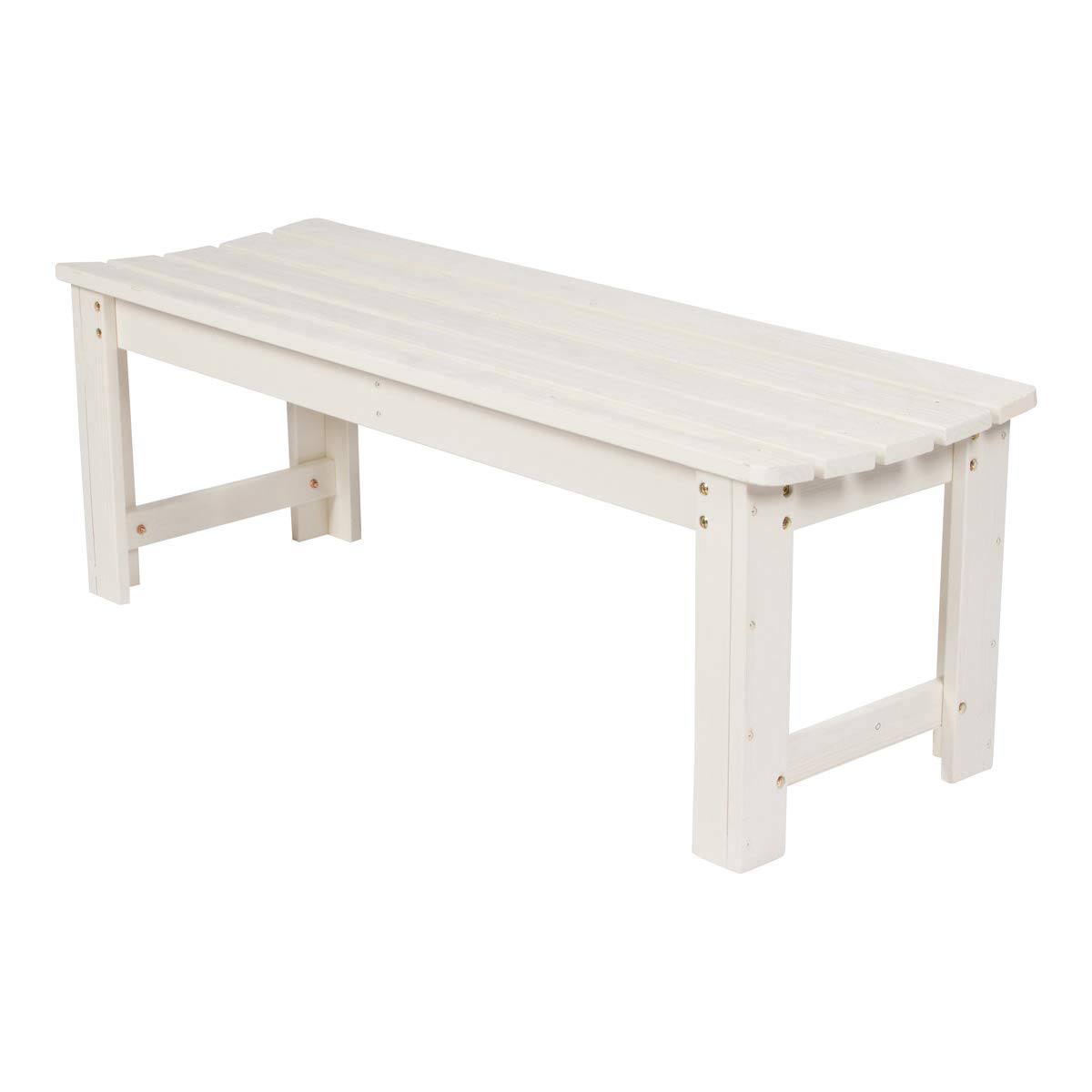 Shine Company 4204EW Backless Garden Bench, 4 ft, Eggshell White JA_4ZFVXRCH
