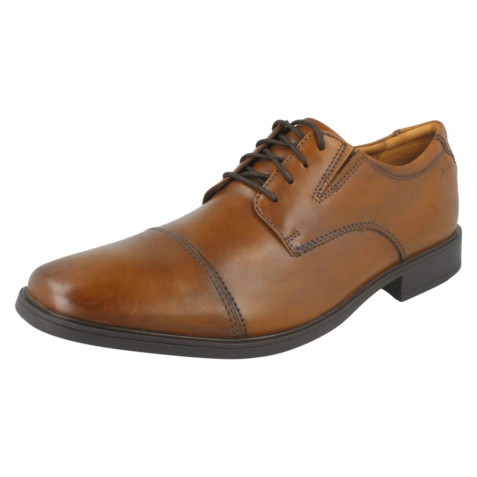 Clarks Tilden Cap - Dark Tan Leather Size 6.5 UK 0F_T1NZALMD Clarks Tilden Cap - Dark Tan Leather Size 6.5 UK 0F_T1NZALMD