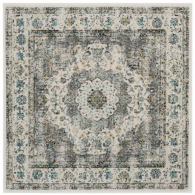 Mistana Elson Gray/Gold Area Rug; Square 9' MF_8J5HPWND Mistana Elson Gray/Gold Area Rug; Square 9' MF_8J5HPWND