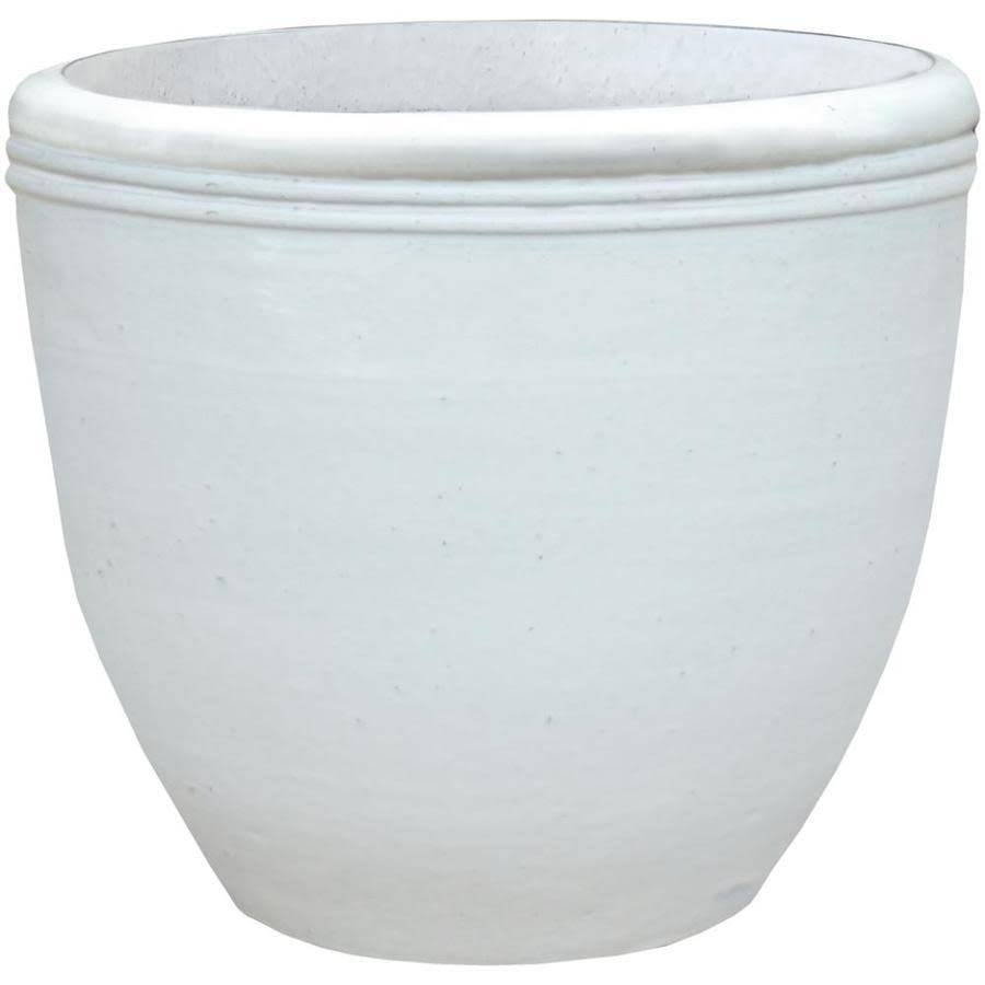 Trendspot 15.94-in W x 13.77-in H White Ceramic Planter | CR10037-16W G0_OOAPCPJX