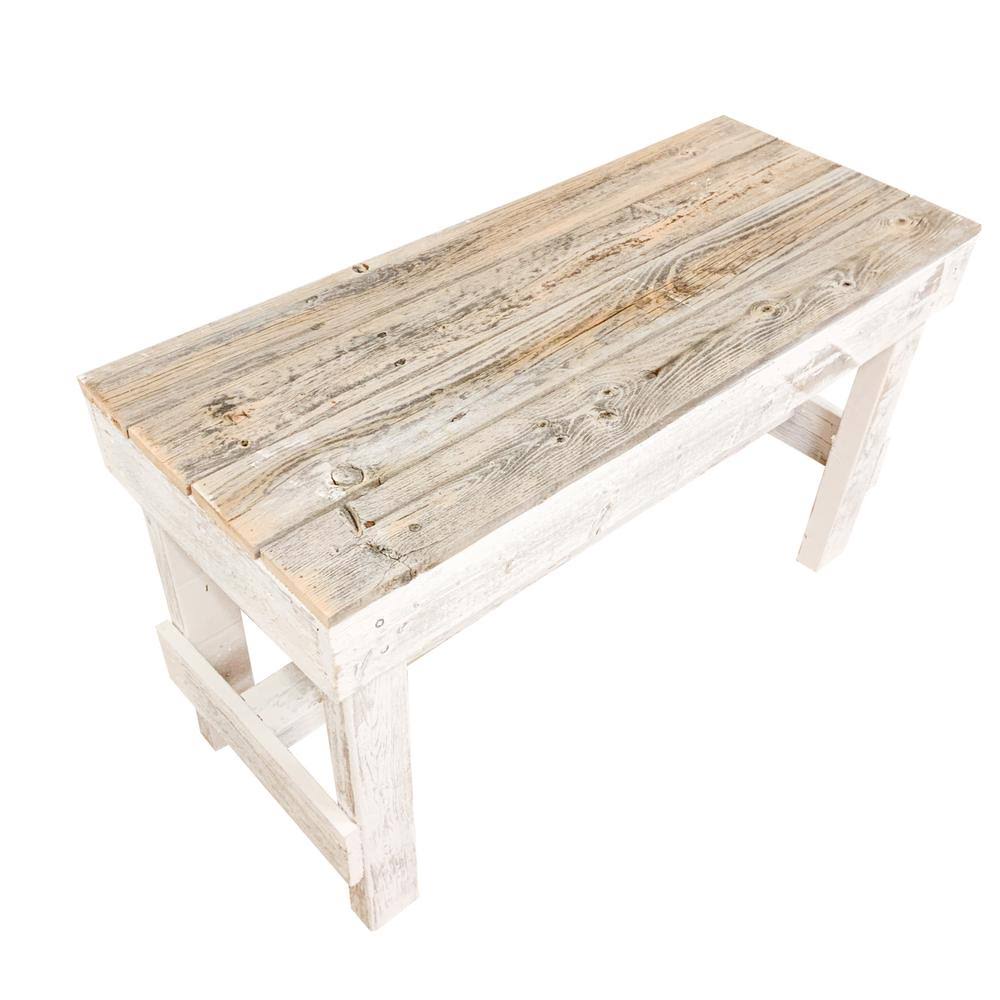 Del Hutson Designs Reclaimed Wood Rustic Bench, Two-Tone Natural/White ZS_ZXQNFFPA Del Hutson Designs Reclaimed Wood Rustic Bench, Two-Tone Natural/White ZS_ZXQNFFPA