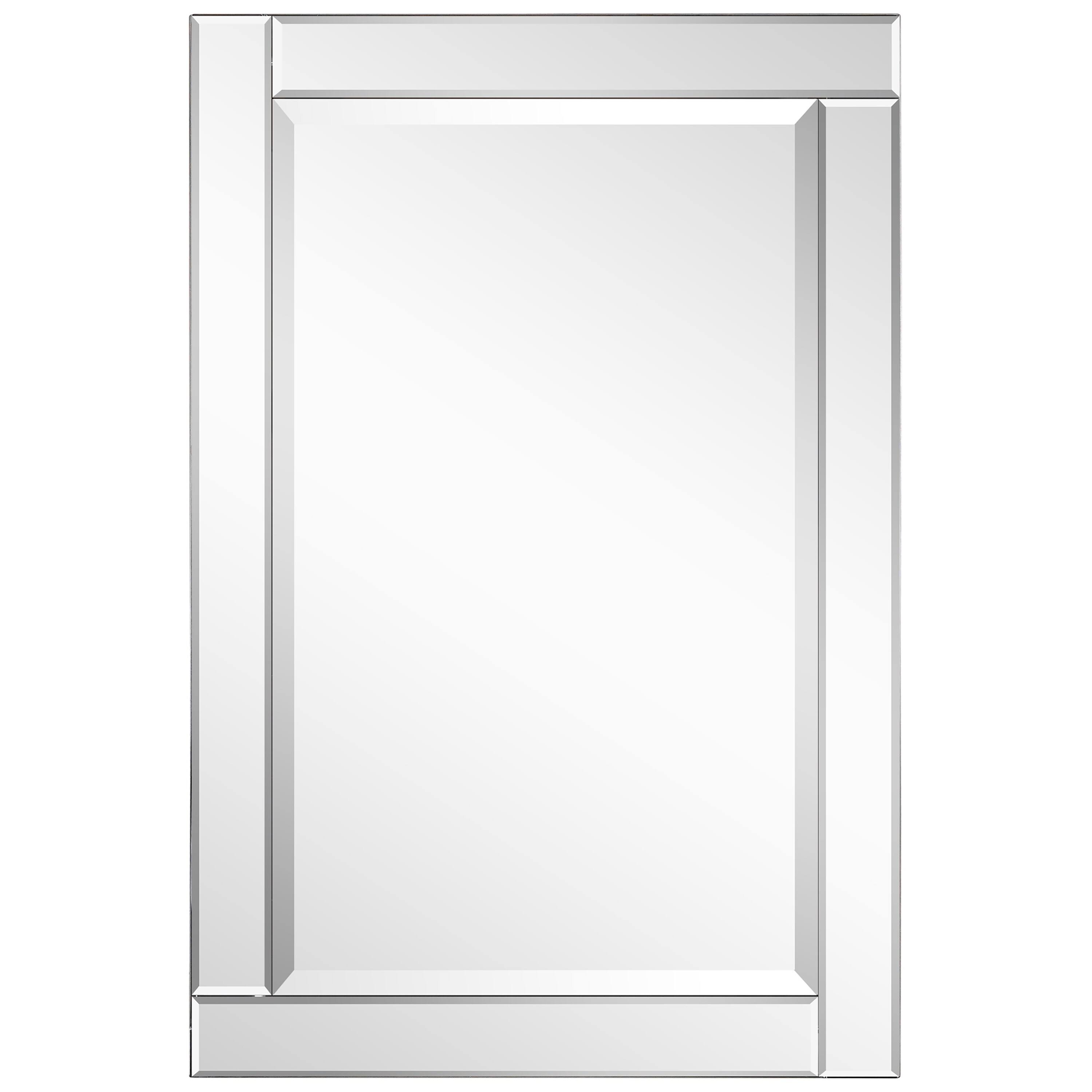 Empire Art Direct Moderno Beveled Rectangle Wall Mirror, 24 inch x 36 inch, Ready to Hang, Clear 1S_GNMJ2CIX Empire Art Direct Moderno Beveled Rectangle Wall Mirror, 24 inch x 36 inch, Ready to Hang, Clear 1S_GNMJ2CIX