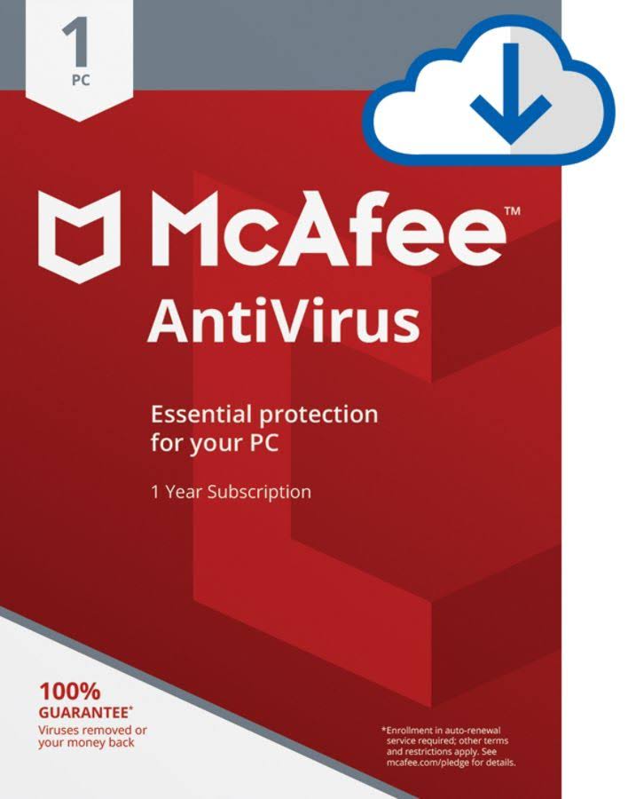 McAfee Antivirus, for 1 PC, 1 Year Subscription, Download D4_CFK1NVVP McAfee Antivirus, for 1 PC, 1 Year Subscription, Download D4_CFK1NVVP