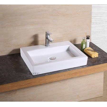 Luxier Ceramic Rectangular Vessel Bathroom Sink CS-021-O HF_FSZSB1ZL