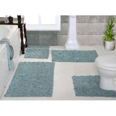 Freida Rectangular 100% Cotton Non-Slip Solid Bath Rug Set Willa Arlo Interiors Color Blue GL_QGEK4Q3U Freida Rectangular 100% Cotton Non-Slip Solid Bath Rug Set Willa Arlo Interiors Color Blue GL_QGEK4Q3U