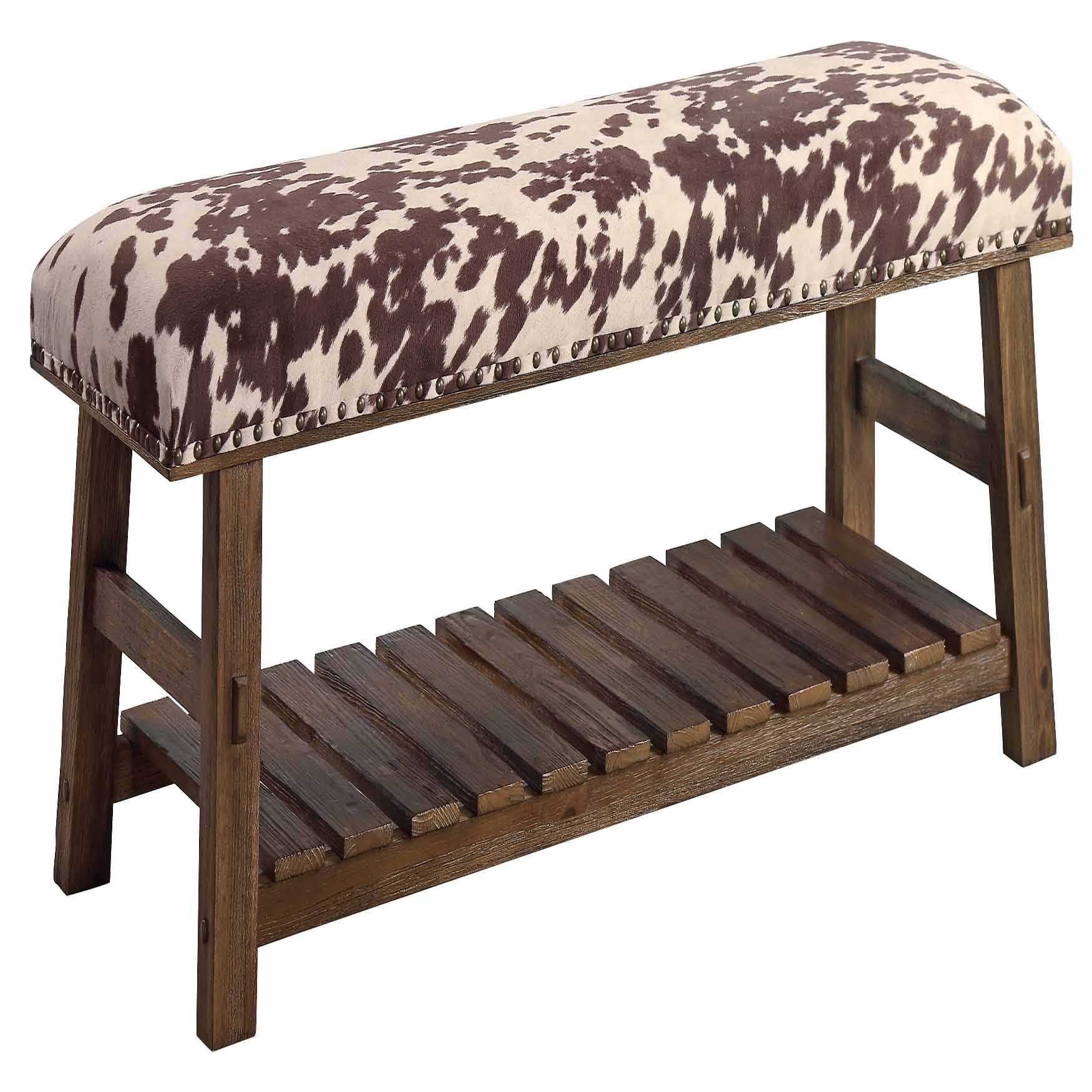 Crestview Mesquite Faux Cowhide Bench CVFZR3718 LM_HZHTAVPE