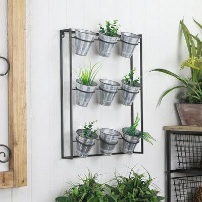 August Grove Cardona 9 Pot Metal Wall Planter CT_0JLWDYKM