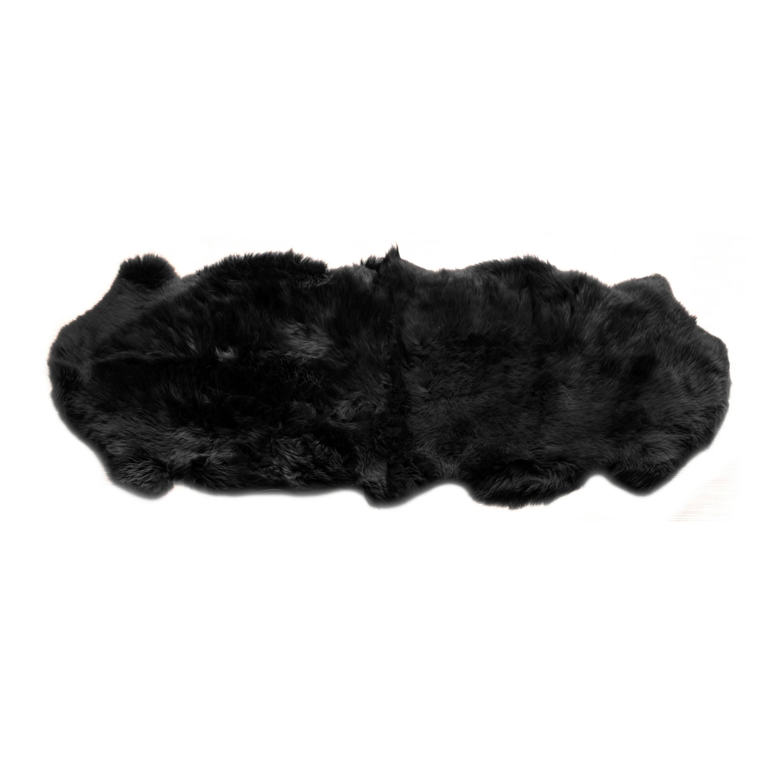 Genuine Sheepskin Fur Rug Black Double Pelt 2' x 6' KC_GQN4E3AF Genuine Sheepskin Fur Rug Black Double Pelt 2' x 6' KC_GQN4E3AF