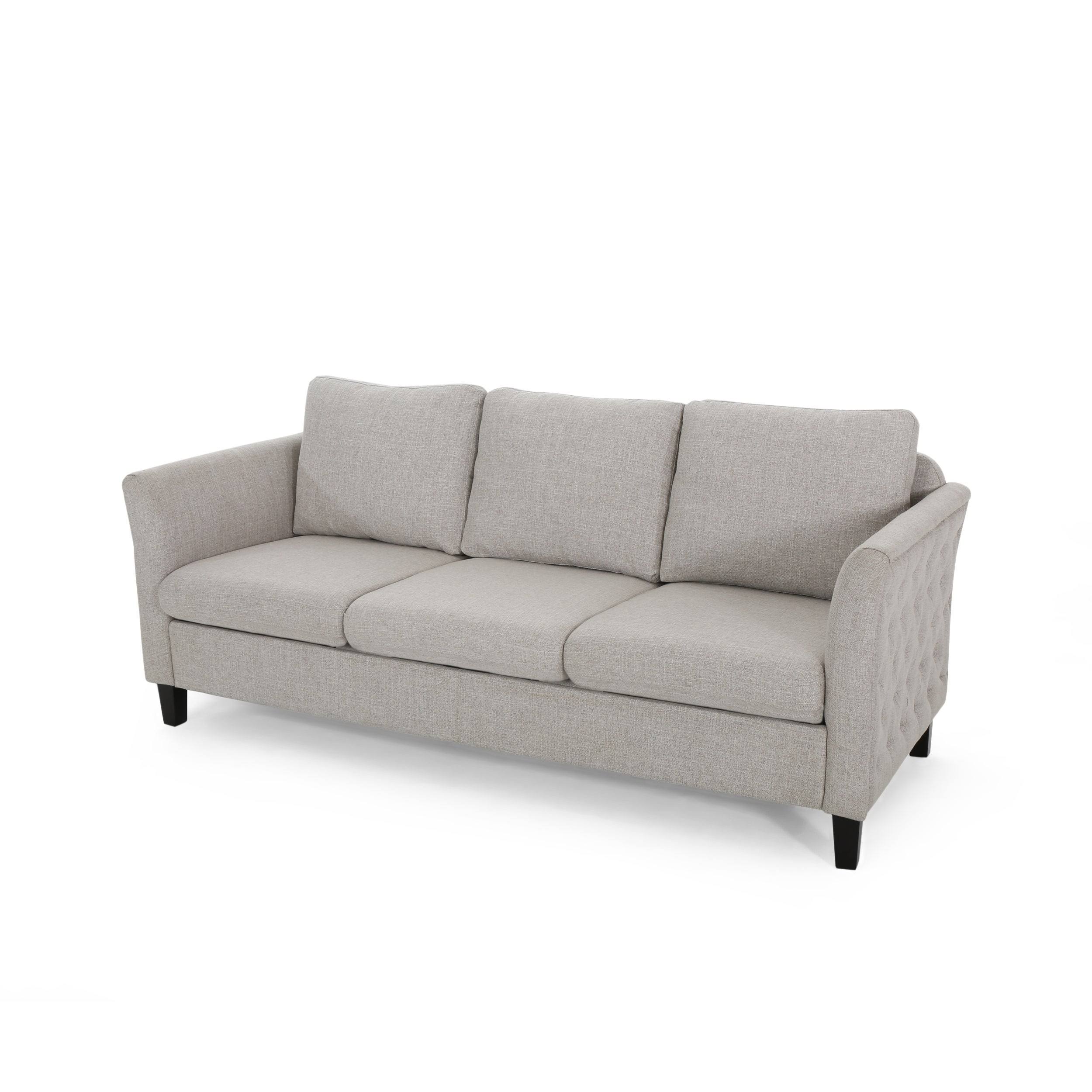 Clostermen Traditional Fabric Sofa by Christopher Knight Home - Beige + Dark Brown 1G_72XPPTIY
