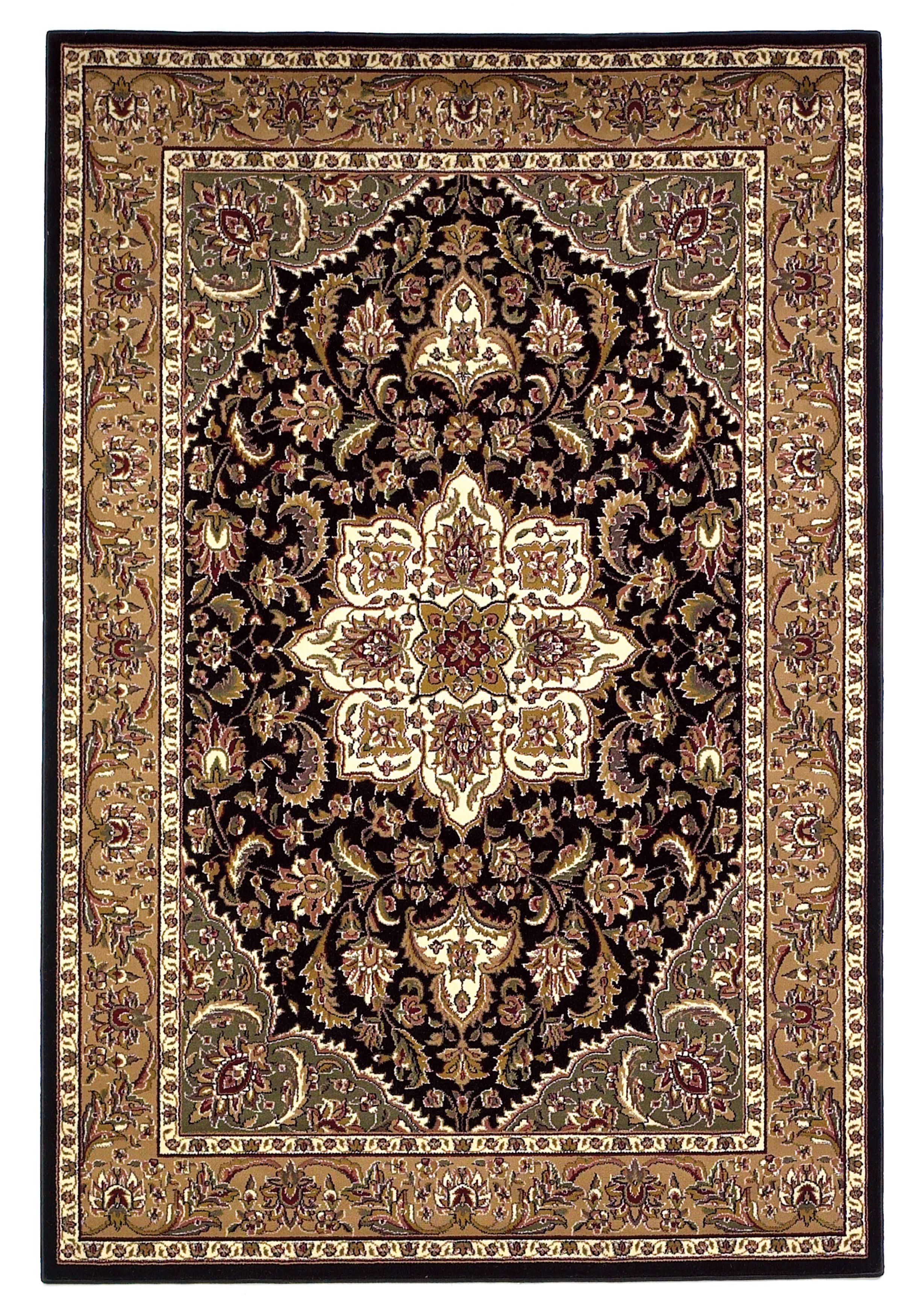 Kas Cambridge 7327 Black/Beige Kashan Medallion Area Rug - 5'3 UG_HJMDY2VN Kas Cambridge 7327 Black/Beige Kashan Medallion Area Rug - 5'3 UG_HJMDY2VN