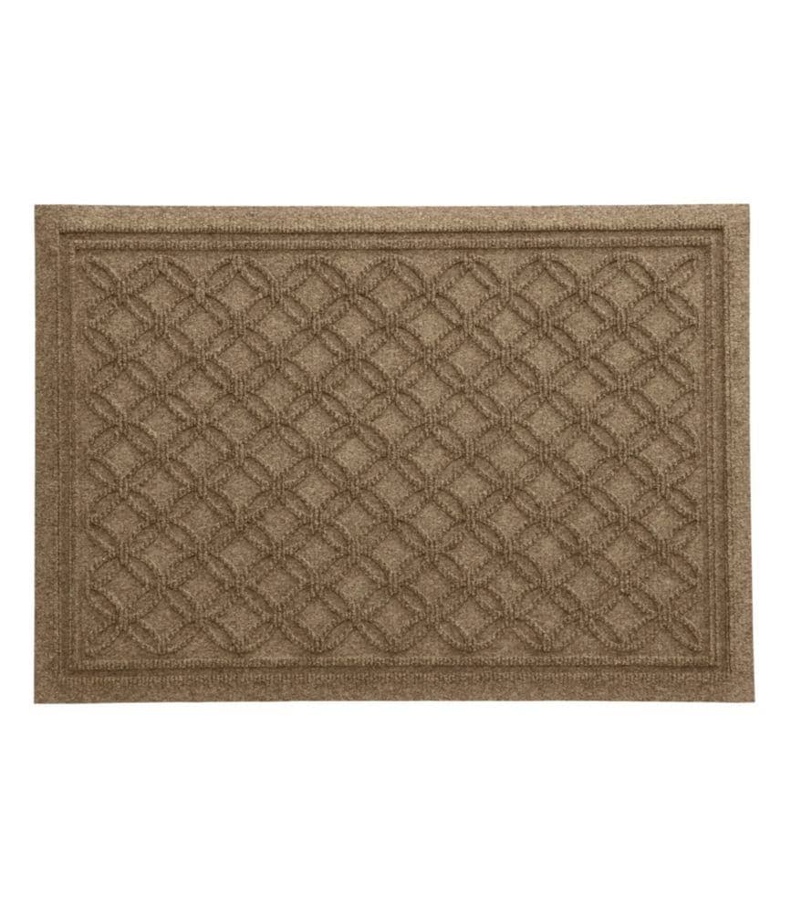 Heavyweight Recycled Waterhog Doormat, Locked Circles Brown | L.L.Bean XJ_XGKPTAQM