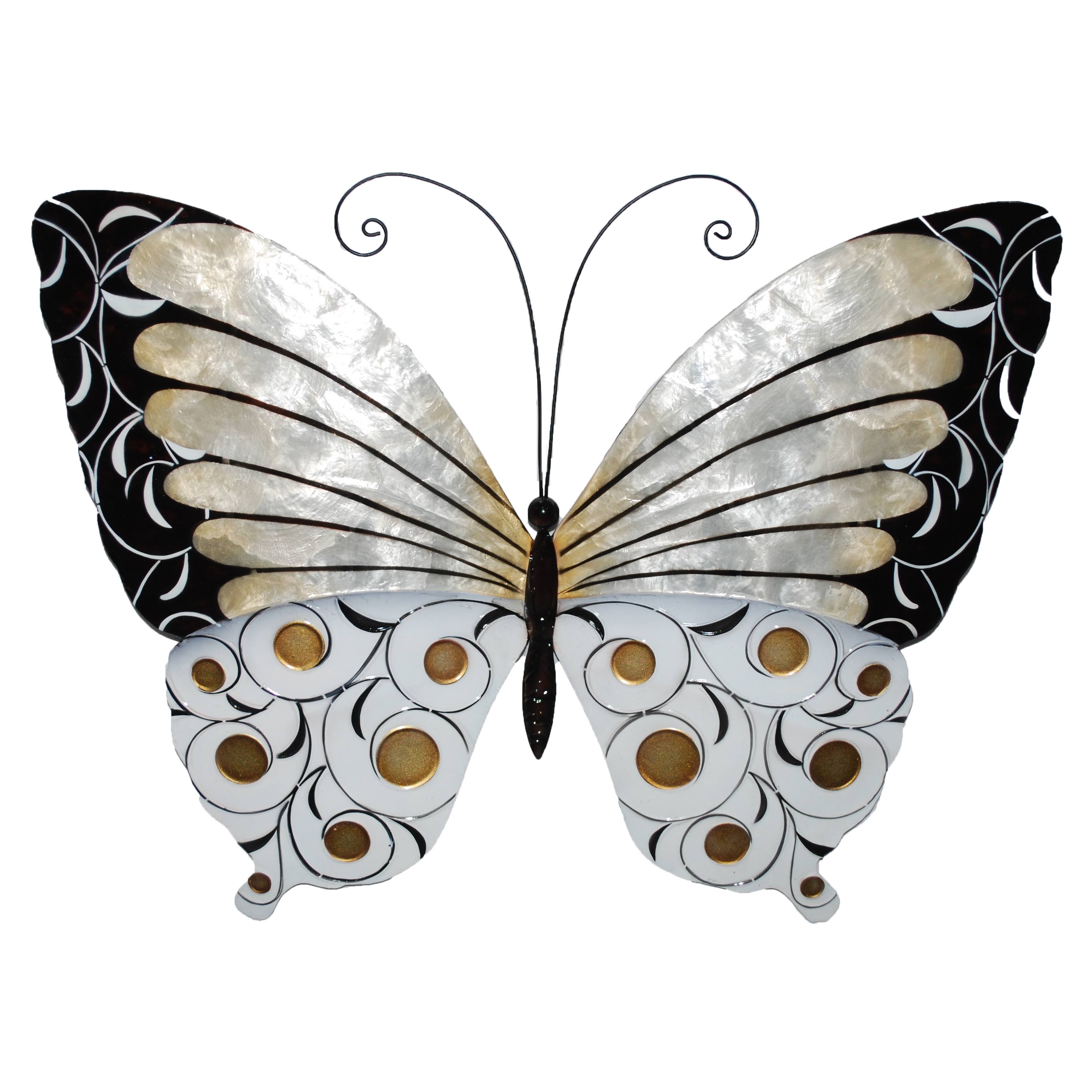 Eangee Home Design Wall Butterfly with Black Pearl and Gold NI_9JEVLVKB