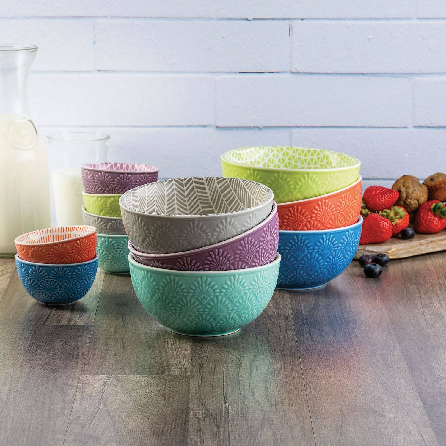 Member's Mark 12pc Textured Print Bowl Set- Multicolor 6E_JYRXZ6KW Member's Mark 12pc Textured Print Bowl Set- Multicolor 6E_JYRXZ6KW