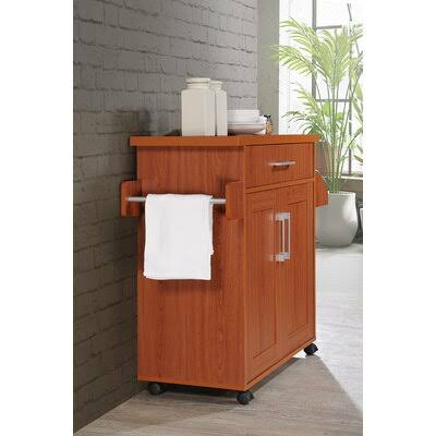 Charlton Home Crisfield Kitchen Cart Base Finish Cherry NQ_OBJMUPKP