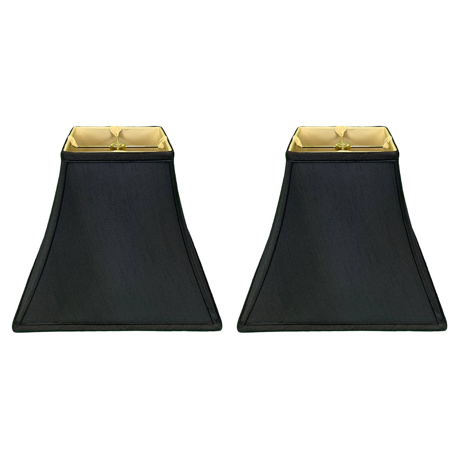 Royal Designs Square Bell Lamp Shade, Black, 7x14x11.5 - Set of 2 5P_FUJXGAAM