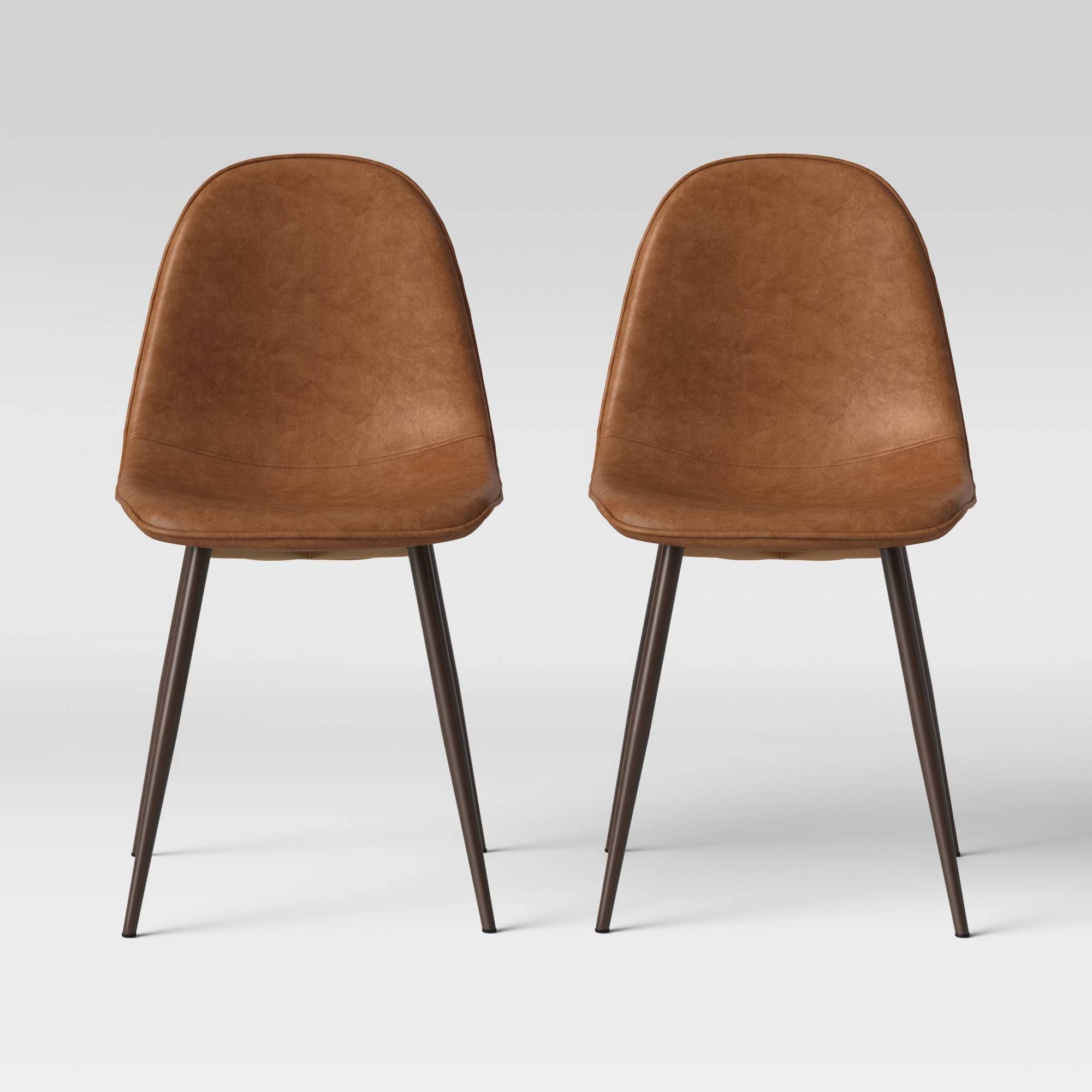2pk Copley Upholstered Dining Chair Faux Leather Caramel - Project 62 FL_MYCJYFD6 2pk Copley Upholstered Dining Chair Faux Leather Caramel - Project 62 FL_MYCJYFD6
