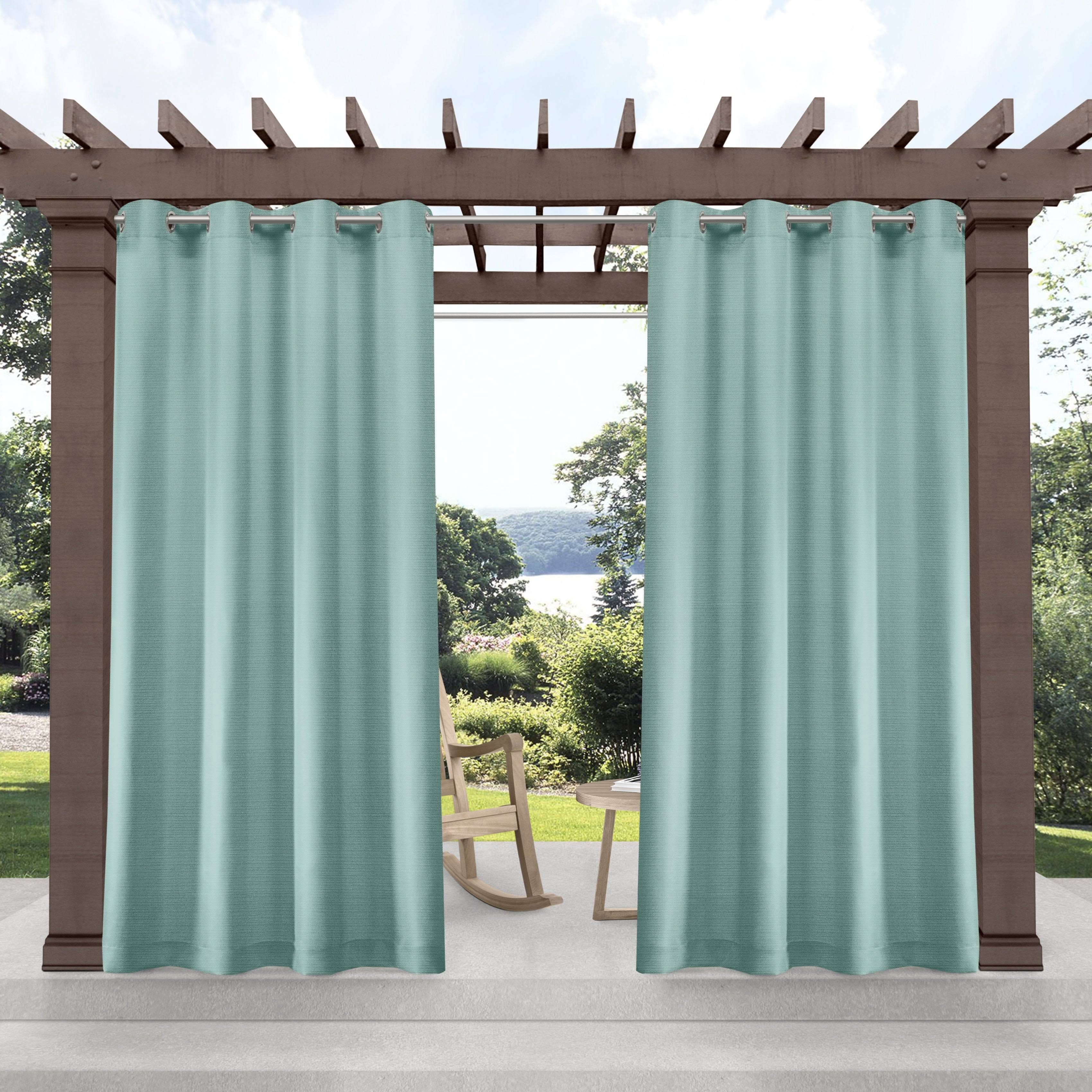 Exclusive Home Curtains Delano Heavyweight Textured Indoor/Outdoor Grommet Top Curtain Panel Pair, 54x120, Seafoam W4_BAYOAHIP Exclusive Home Curtains Delano Heavyweight Textured Indoor/Outdoor Grommet Top Curtain Panel Pair, 54x120, Seafoam W4_BAYOAHIP