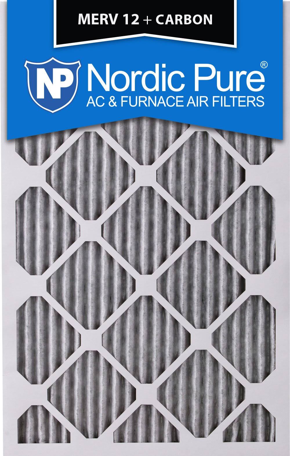Nordic Pure 10x20x1 MERV 12 Pleated Plus Carbon AC Furnace Air Filters 6 Pack K6_PWHCS73F Nordic Pure 10x20x1 MERV 12 Pleated Plus Carbon AC Furnace Air Filters 6 Pack K6_PWHCS73F