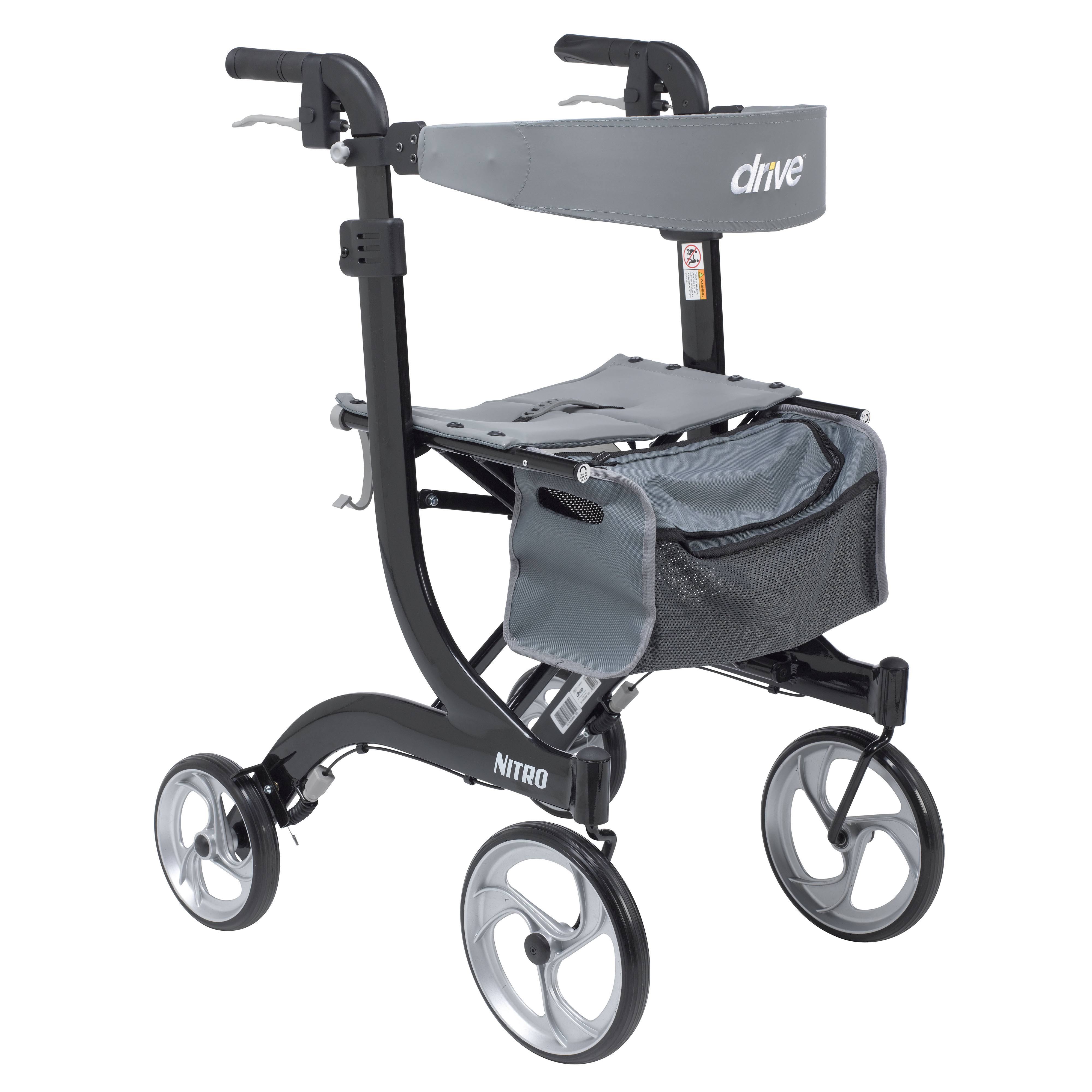 Drive Medical Nitro Euro Style Tall Walker Rollator (Black) GV_X5QTLOVW Drive Medical Nitro Euro Style Tall Walker Rollator (Black) GV_X5QTLOVW