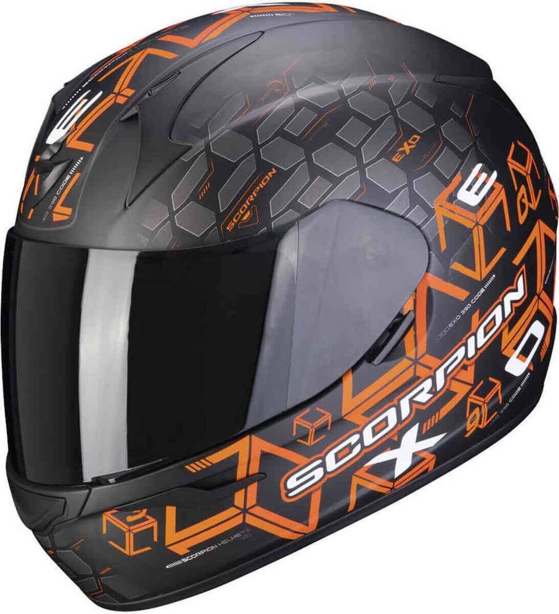 Scorpion - Helmet EXO-390 Cube Matt Black / Orange - Size M V2_1DZKT8KI