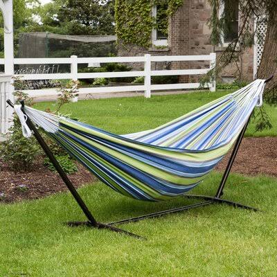 Dorinda Double Classic Hammock with Stand Arlmont Co. Color Oasis, Stand Color Black GJ_HV4OUTV7 Dorinda Double Classic Hammock with Stand Arlmont Co. Color Oasis, Stand Color Black GJ_HV4OUTV7