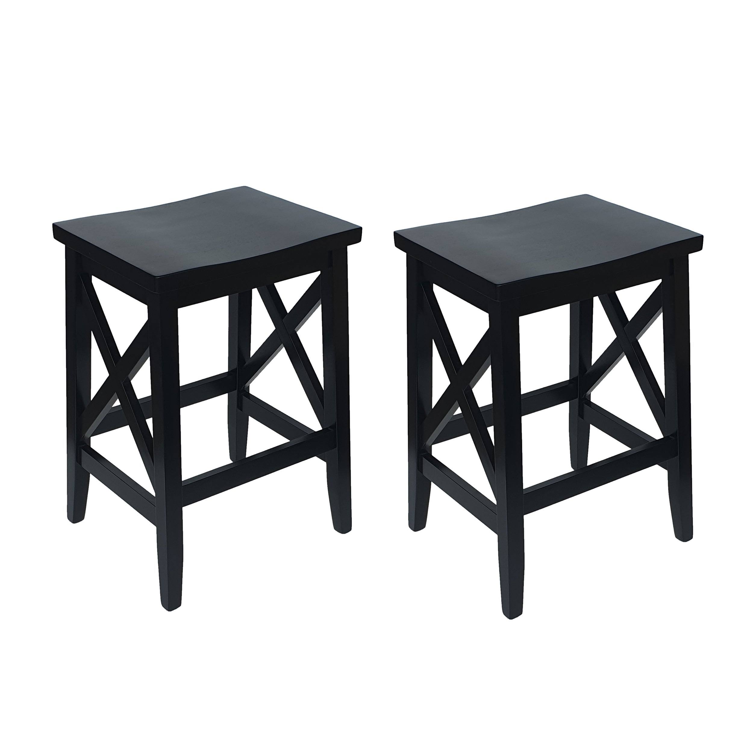 Heffley Contemporary Farmhouse Wooden Barstools (Set of 2) by Christopher Knight Home - Matte Black DK_BBRCCOAX
