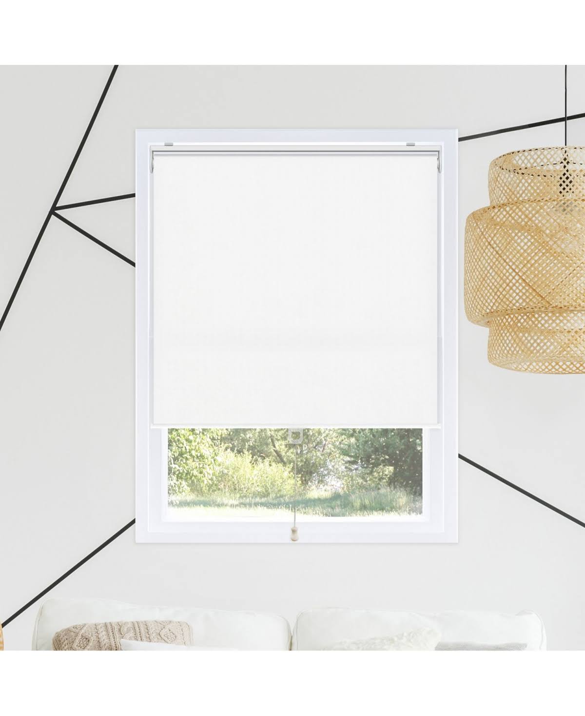 Chicology RSBW2272 22 x 72 in. Snap-N-Glide Cordless Room Darkening Roller Shades - Byssus White 1X_U50DBQBE